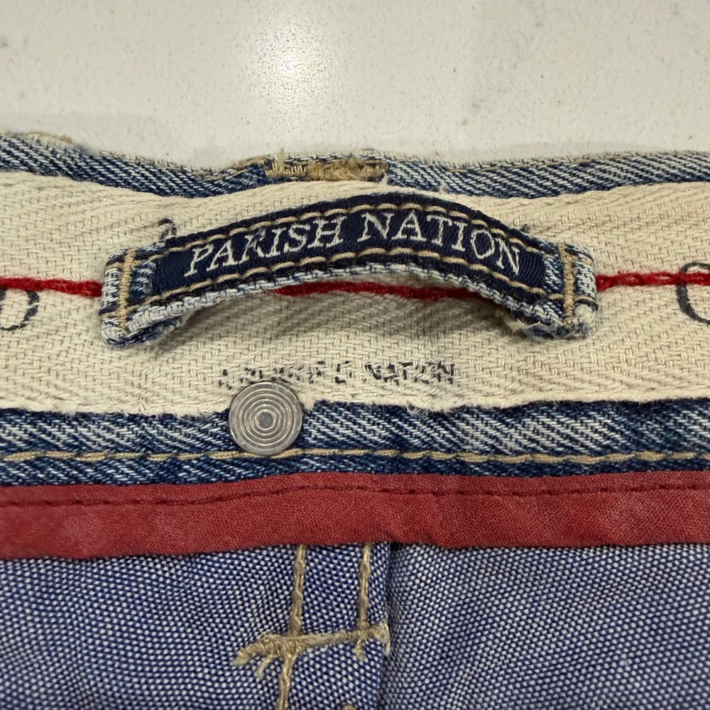 Parish Nation Rebel Nation Y2K Baggy Distressed Skater Jeans Mens 42 Grunge - Picture 3 of 7